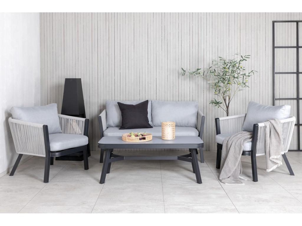 Elariva 4-piece garden set, black and grey. MCHH54648