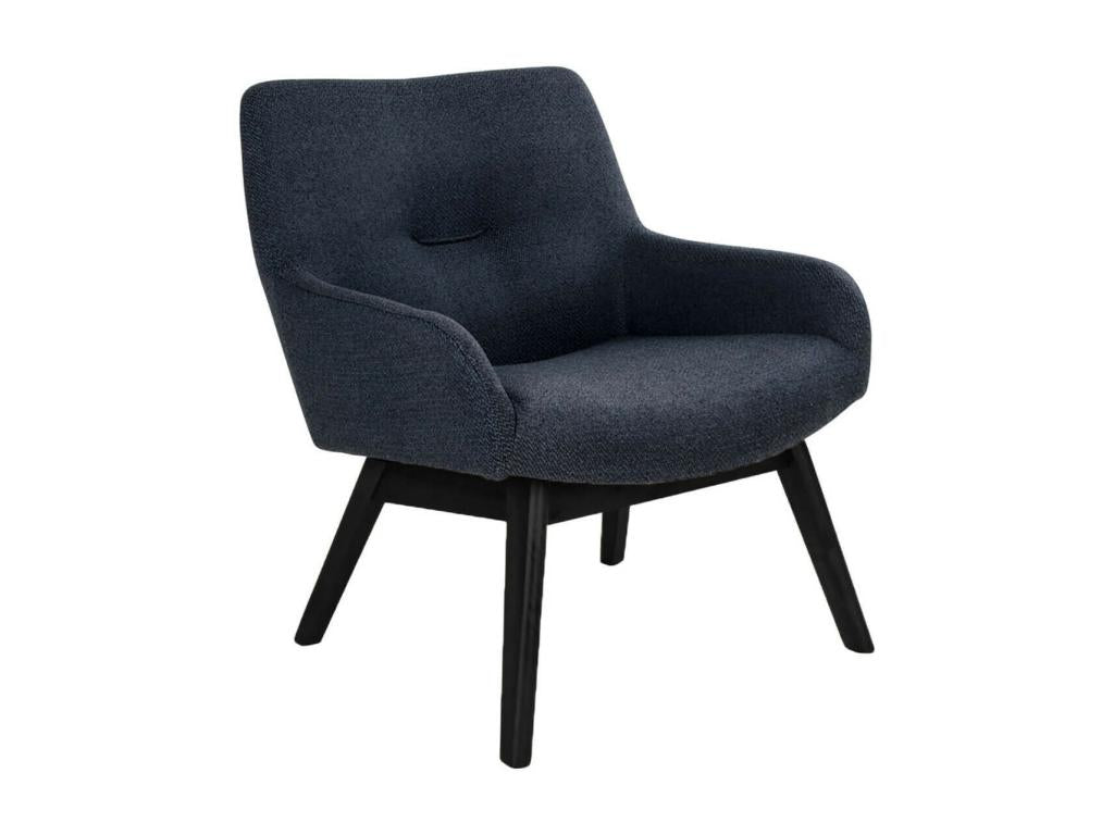 Elariva - Solid Black Walnut Armchair and Dark Grey Fabric EFFI35059