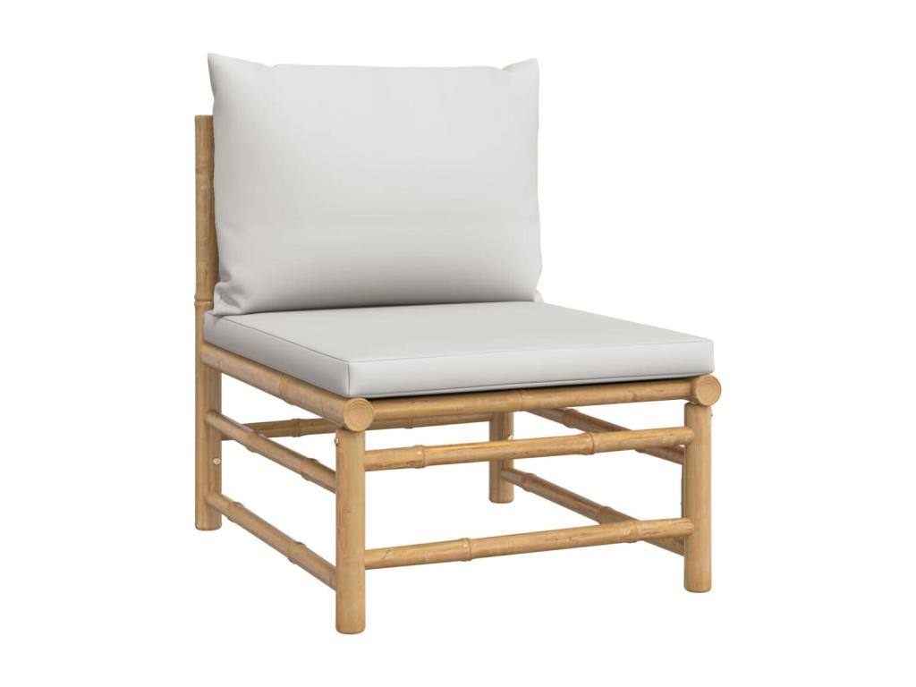 6-piece garden furniture set with light grey cushions Zensova AAEA92514