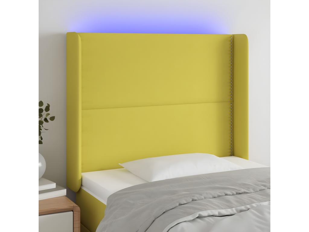 Green LED Headboard 83x16x118/128 cm Fabric DCTF56294