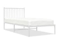 Metal bed frame with white headboard 90x200 NZUP15748