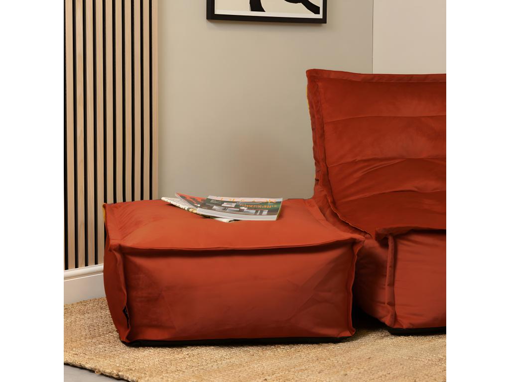 Large velvet pouf with square footrest, Zensova UJEO56090