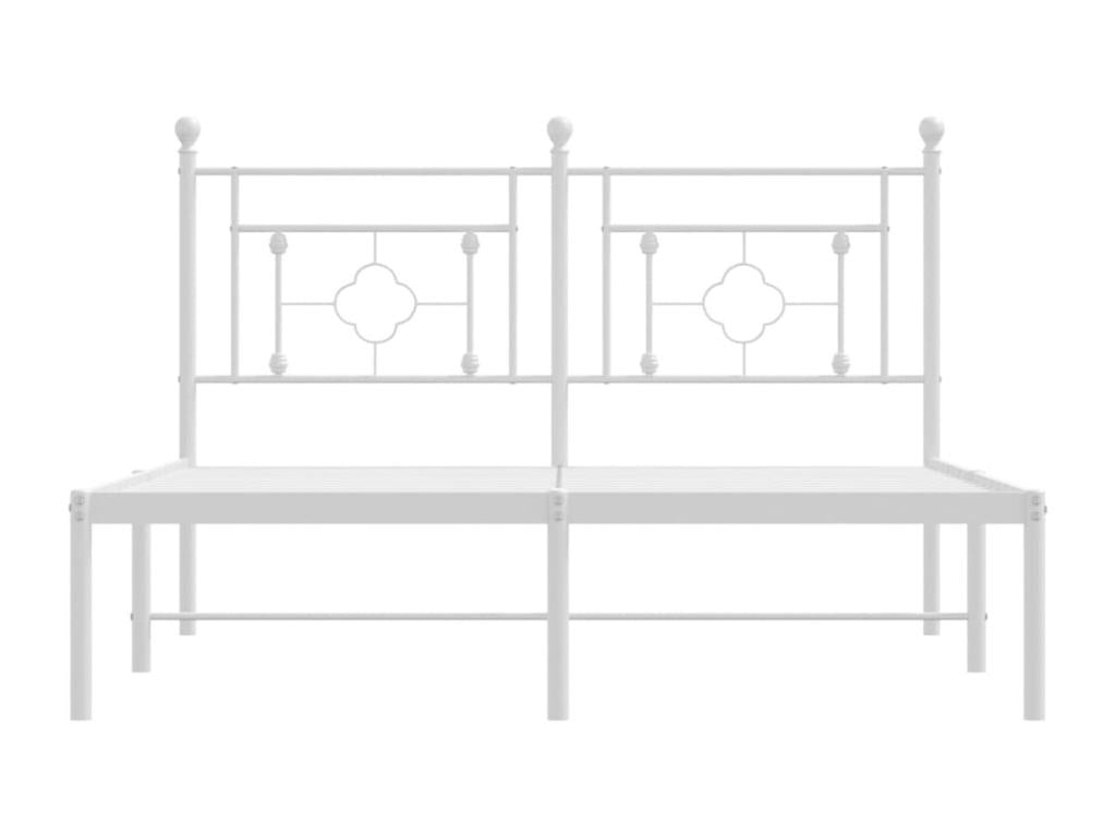 Metal bed frame with white headboard 140x200 TSSZ35759