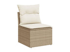 Garden furniture set with cushions, 10 pieces, beige woven resin NBCL90225