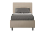 Upholstered bed in dove grey faux leather, Zensova, without Zensova cover, 80x200 HFTE16514