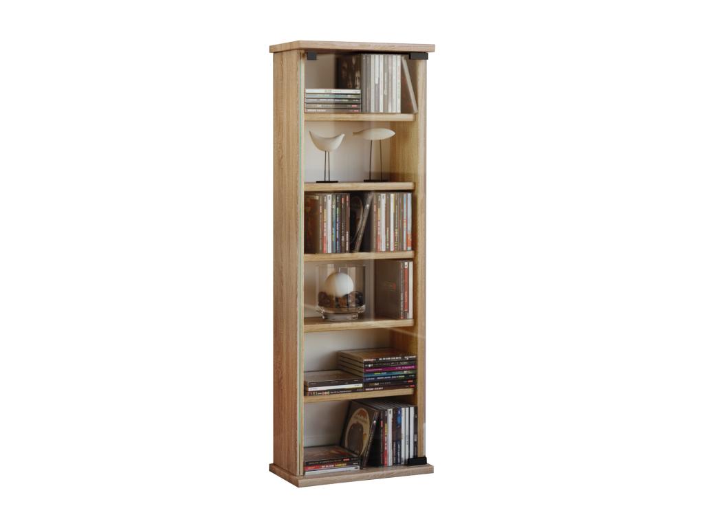 Lumenao wooden CD/DVD stand, storage shelf, freestanding shelf, Lumenao glass door, oak, Lumenao BXYB19922