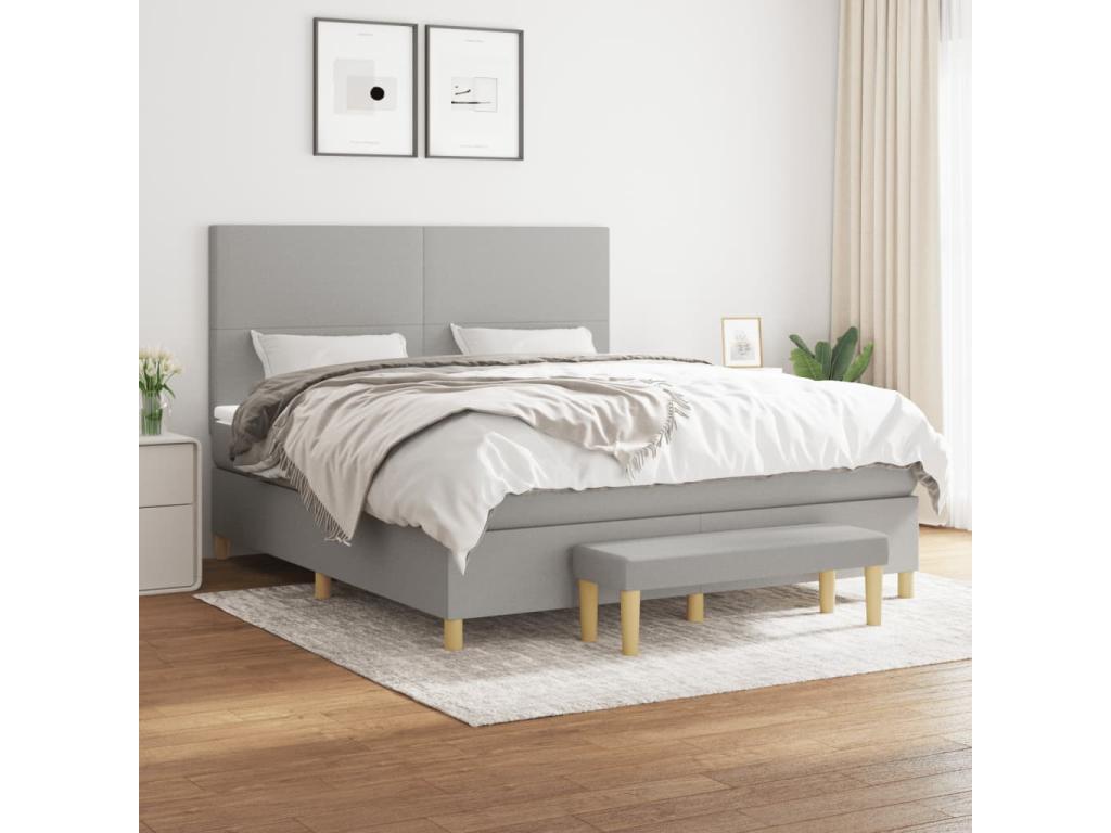 Zensova upholstered bed with light grey mattress 160x200cm Zensova HZEY72259