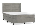 Bed base and mattress, light grey, 140x190cm, velvet, NBUC35783