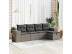 5-piece garden furniture set with grey resin wicker cushions FZWO04629