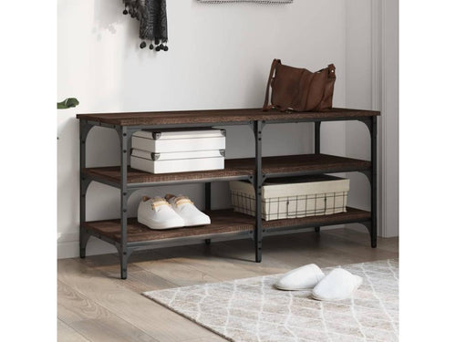 Shoe bench oak brown 100x38.5x49 cm Zensovaing¨¦nierie NDUW11868