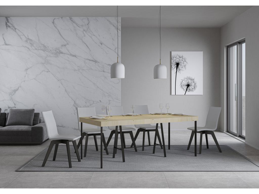 Small Premium Console Table, Stained Fir, Anthracite Frame FYPT58766