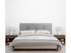 Elariva Plain Corduroy Headboard with Buttons 145x50 cm Fits 120/135/140 cm Beds - Grey GAYB71100