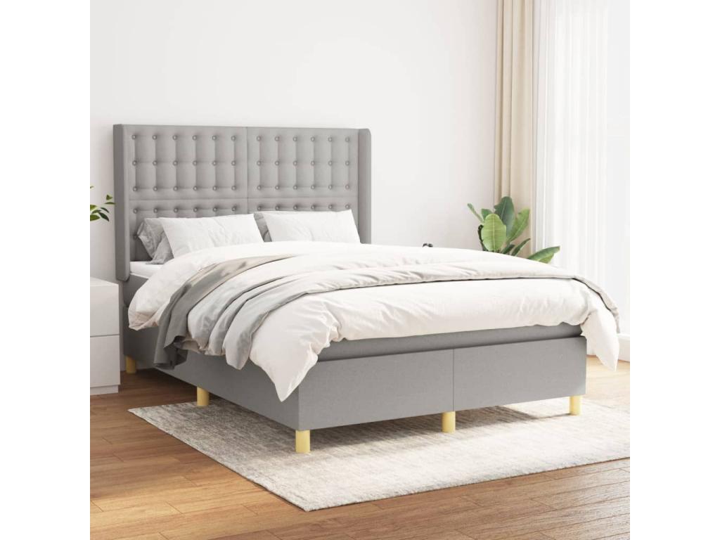 Zensova upholstered bed with light grey mattress 140x200cm Zensova BZWA08189