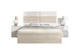 Ddunla Zensova double bed for bedroom. Bedding by bedroom. Mattress support 259x195 h122 cm White and Light Oak YIDJ27171