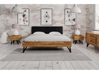 Zensova - Bed with upholstered headboard 160x200 in natural oiled wild oak VMMD58696