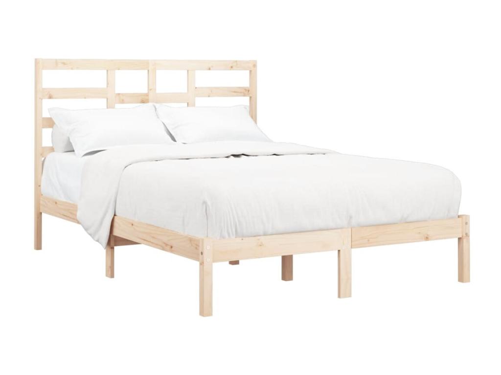 Solid wood bed frame without mattress, 140x200 cm, VGBO98395