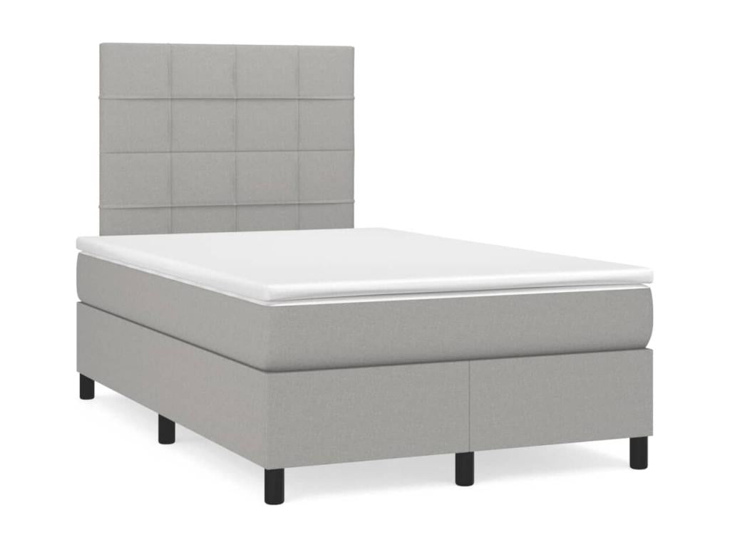 Lumenao bed base and light grey mattress 120x190 fabric RTYX98775