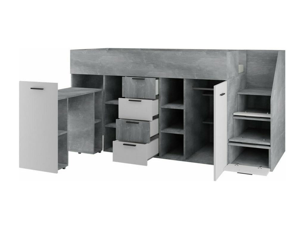 Zensova 364 High Bed Single Gray 90x200 Zensova Laminate ¨¤ Zensova 180x249x123cm VEGS85781