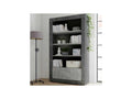 4-shelf bookcase, dark/light waxed concrete - n 2 MWOQ69294