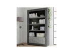 4-shelf bookcase, dark/light waxed concrete - n 2 MWOQ69294