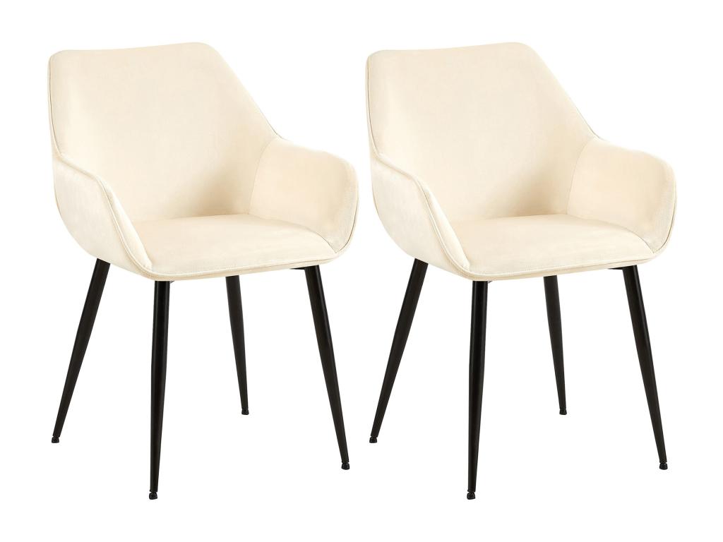 Set of 2 armchairs - Velvet - Cream - Zensova HFSL43289