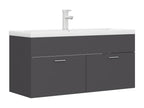 Sink cabinet with integrated basin, Grey, Chipboard WXTN11471