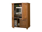 Oak Computer Cabinet with 4 Doors and 7 Shelves, W 97 H 141 D 54 cm NYHR16989