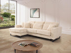 TESSIO left-hand corner sofa in beige corduroy by Elariva TUIK31386