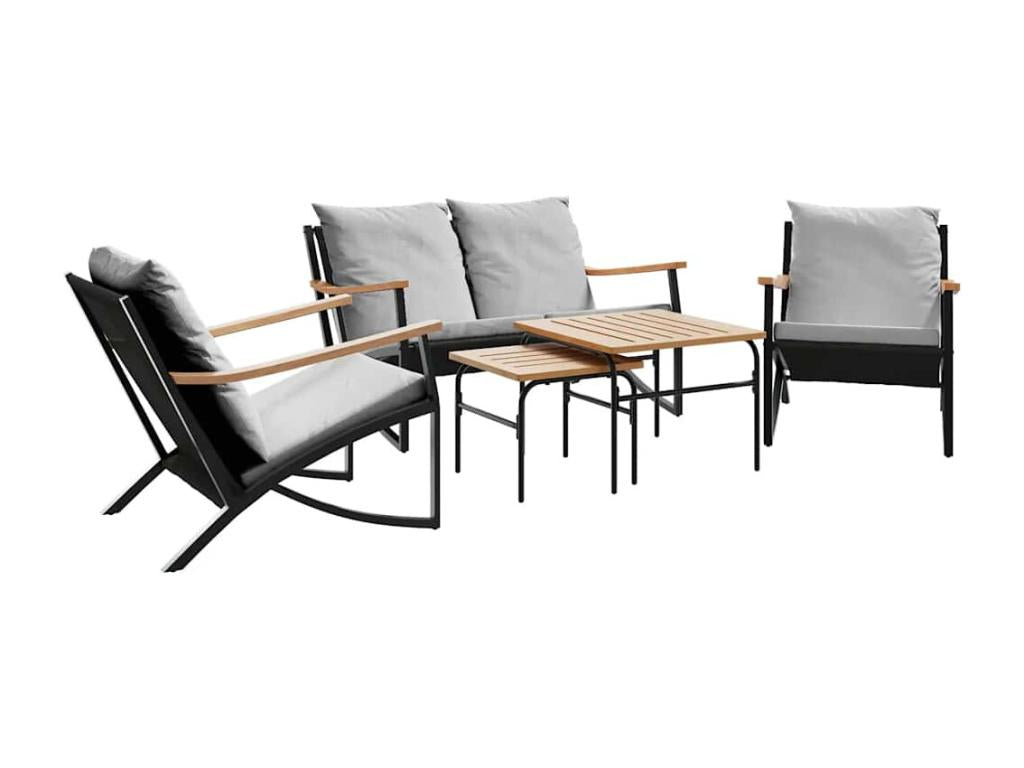 Zensova 5-piece balcony furniture set with cushions, steel, NRSI76737
