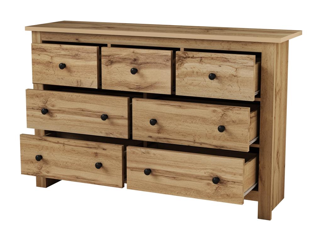 Sideboard with 7 drawers - particleboard - Natural BIBY58132