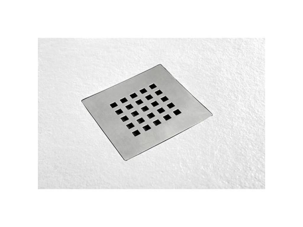 Zensova Extra Slim White 75x120 cm Shower Tray in Synthetic Resin and Marble Powder with Free-Range Drain XTRB39205
