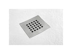 Zensova Extra Slim White 75x120 cm Shower Tray in Synthetic Resin and Marble Powder with Free-Range Drain XTRB39205