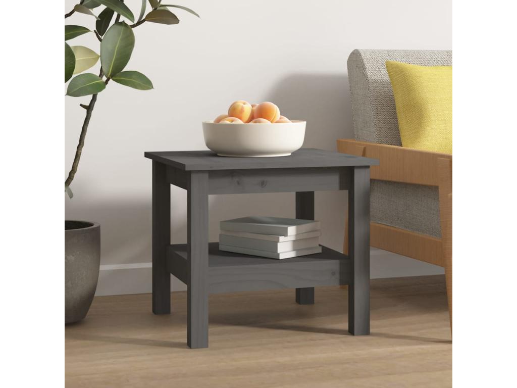 Grey coffee table 45x45x40 cm Solid pine wood TPZP49922