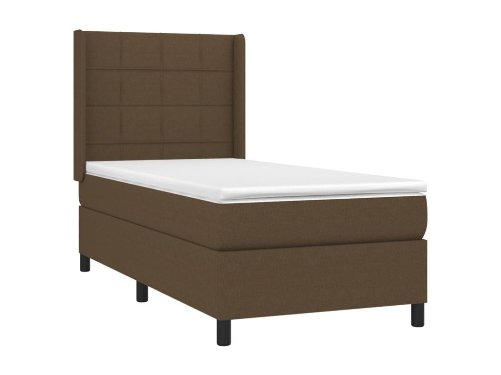 Zensova upholstered bed with dark brown mattress, 80x200 cm, ZECD42743