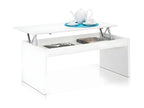 Coffee table with glossy white finish and lift-top - Length 102 x Height 43/54 x Depth 50 cm XJHF64384