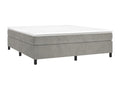Light grey velvet bed frame (160x200 cm) without mattress ZPNP08390