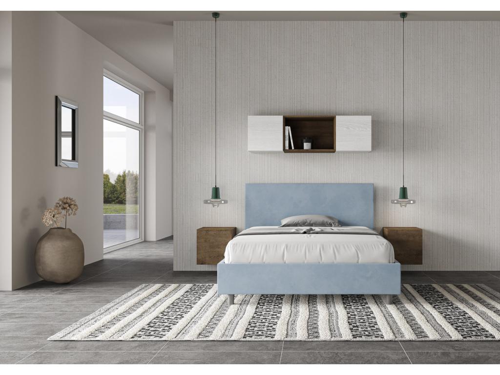 Zensova double bed without padding, 140x210 cm, light blue microfiber, Zensova EDWO13560