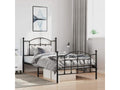 Metal bed frame without mattress with black bed legs 100x190cm BIDA51979