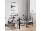 Metal bed frame without mattress with black bed legs 100x190cm BIDA51979