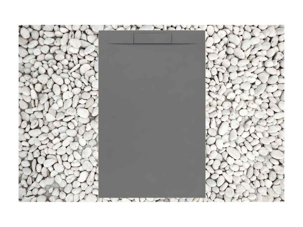 Shower tray 115x85 cm GREY RAL 7037 Zensova PLUS line In resin and marble powder With side grate IN MARBLE RESIN PTJK33384