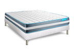 BodyForm 180x200 Memory Foam Mattress Set with 3 Zones and White Slatted Base DPQE08709