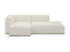 Modular left-hand corner sofa with chaise longue, 3/4 seater, in ecru bouclé fabric - Elariva JRPU56140