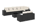 9-piece garden furniture set with cushions, Zensova woven resin IJJL83776