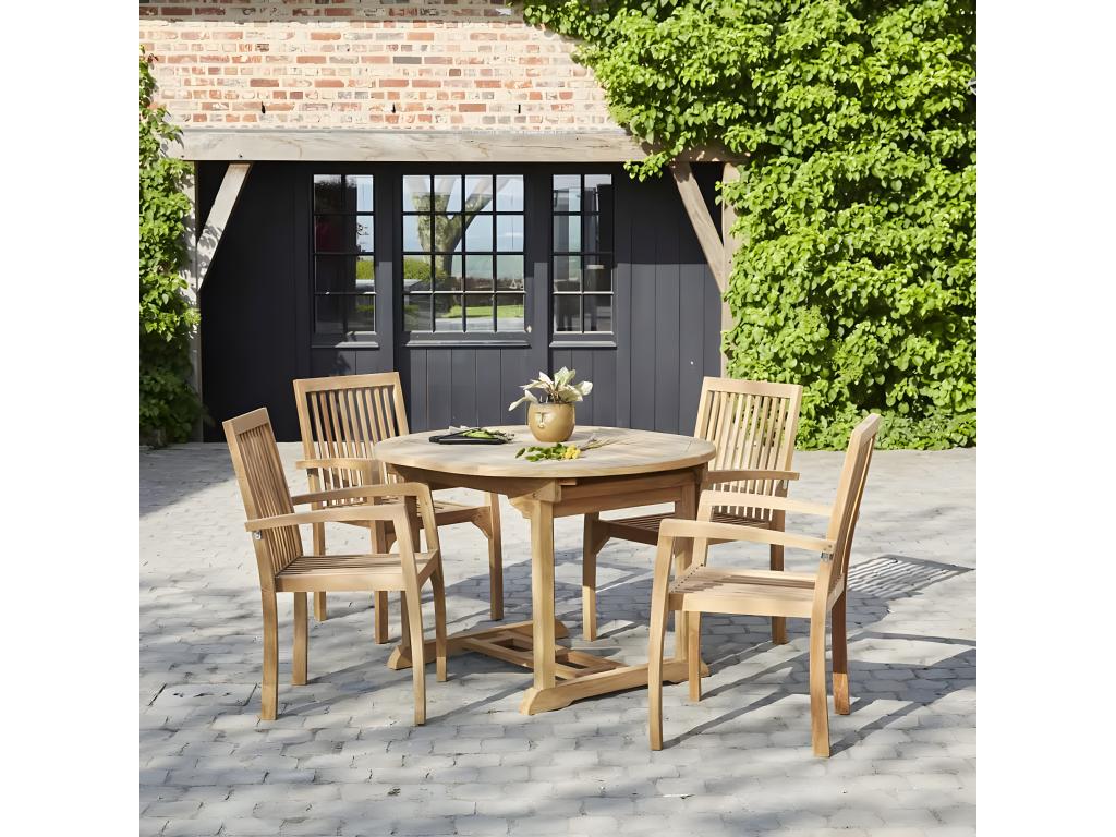 Extendable 4/6 seater solid teak garden furniture set XDRC23496