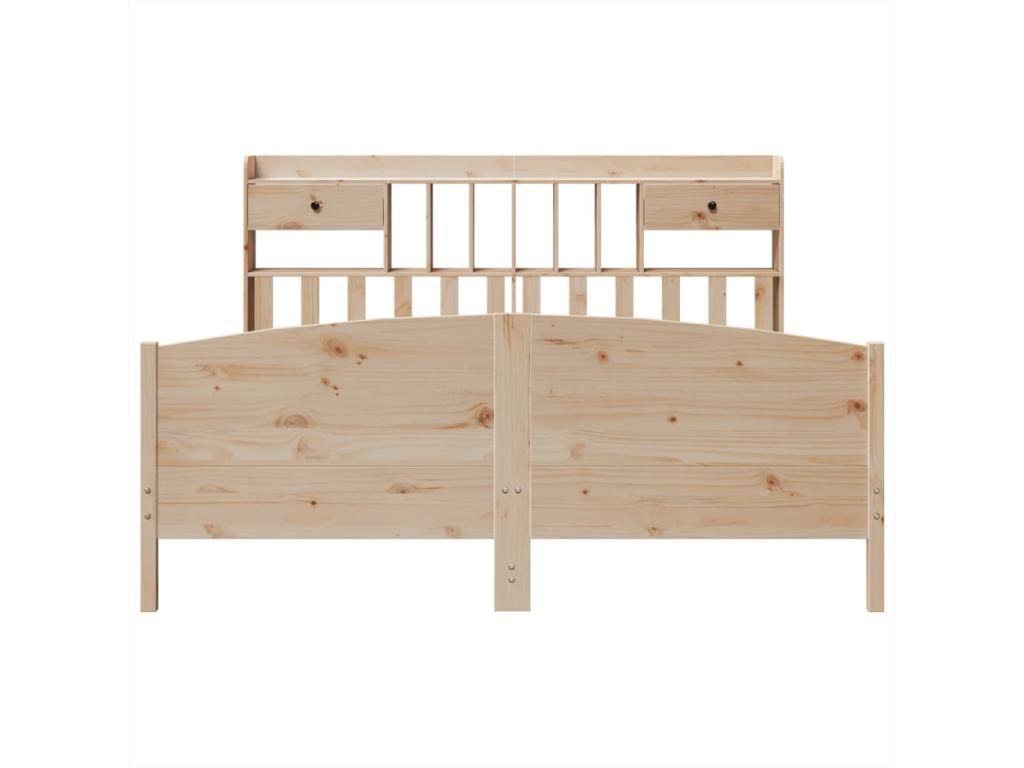 Bookshelf bed without mattress 200x200 cm solid pine wood SGZP05517