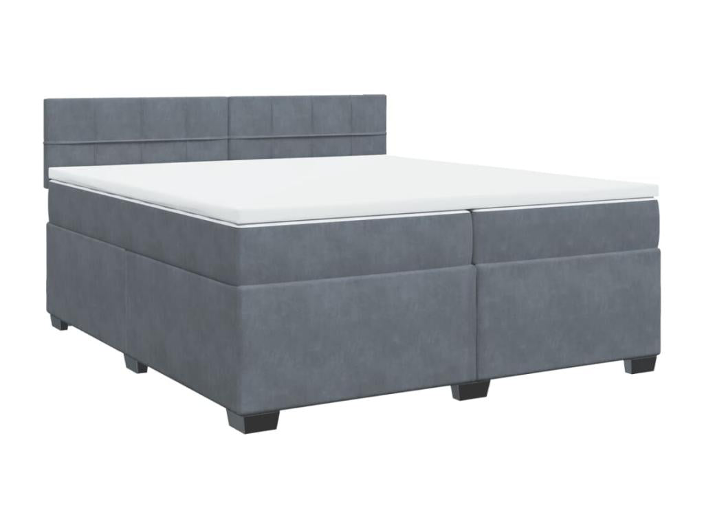Zensova bed and mattress, dark grey, 200x200cm, velvet, WPPW39401