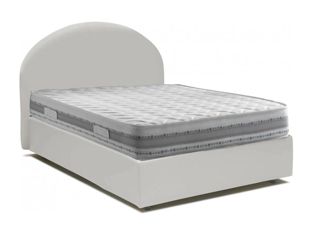 Zensova double bed with storage, eco-leather upholstery, Made in Italy, front opening, with 120x190 cm mattress included, White NKEA75273