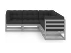 5-piece garden furniture set with cushions, solid pine wood, RNYJ63349