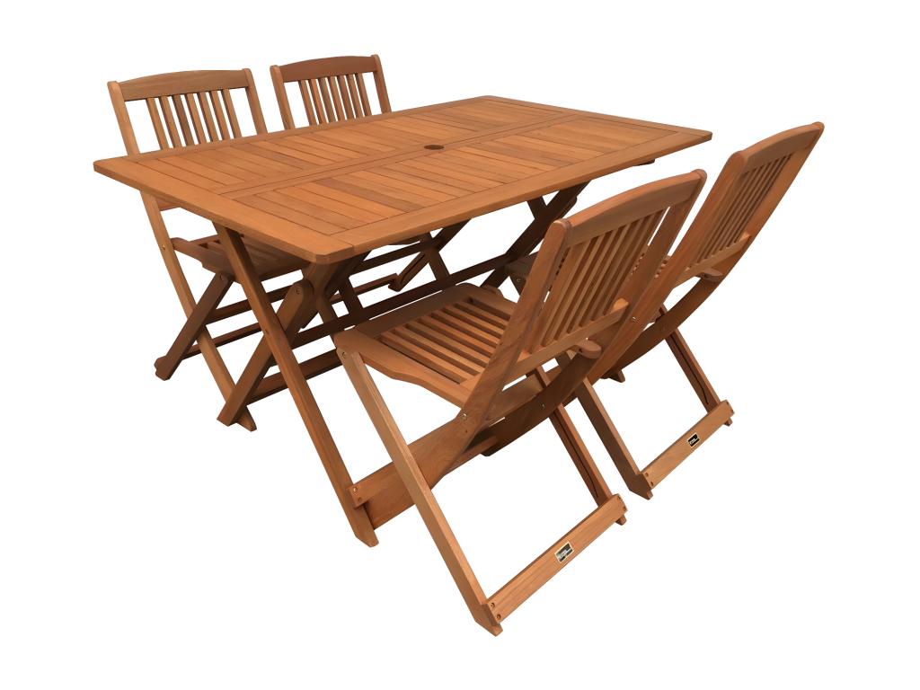 Hongkong 4-Piece Garden Dining Set - Maple - Light Brown ZZSN84848