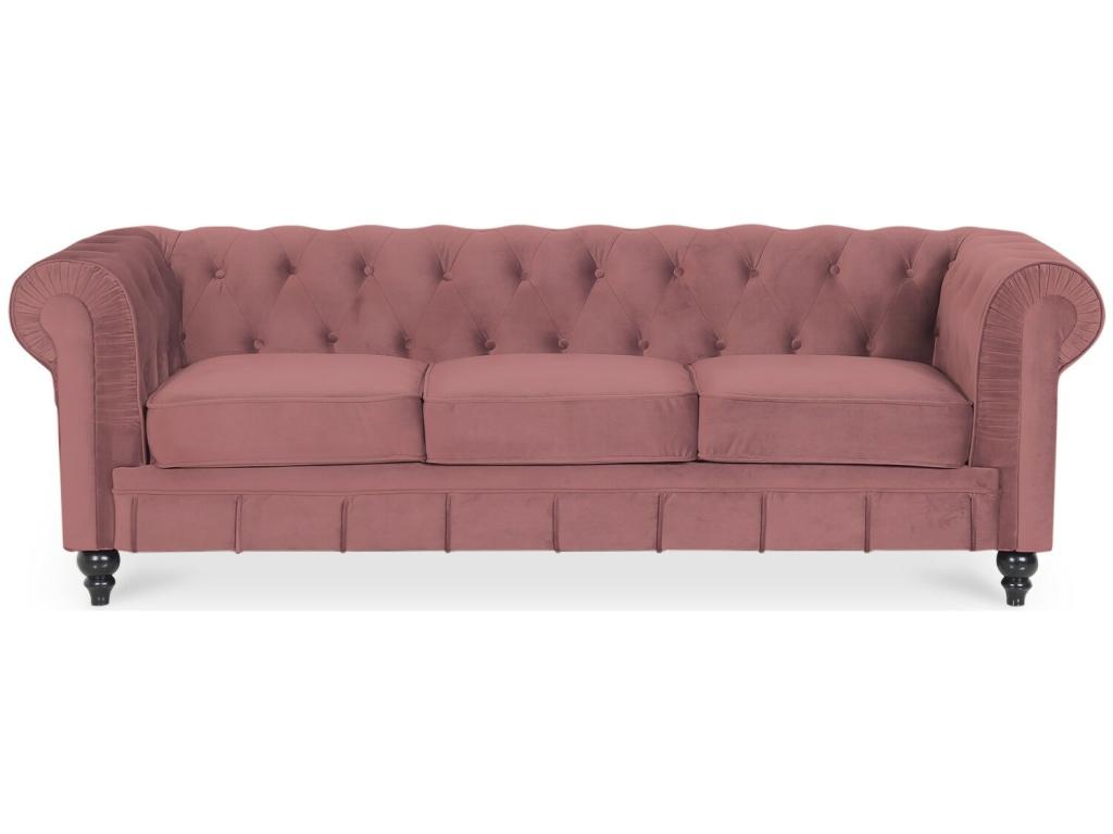 Zensova 3-Seater Velvet Sofa, Old Rose, LMTX12996